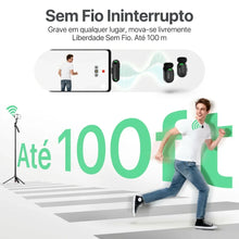 Carregar imagem no visualizador da galeria, Microfone Lapela Sem Fio Bluetooth, Cancelamento de Ruído Magnético