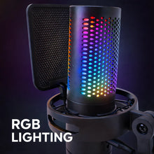 Carregar imagem no visualizador da galeria, Microfone Gamer RGB – USB com Adaptador OTG, Compatível com Celular e PC
