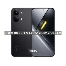 Carregar imagem no visualizador da galeria, Xiaomi Poco X8 Pro Max 5G, 512/12GB, Processador MediaTek Dimensity 9500s,Versão Global , ﻿Bateria 8500 mAh
