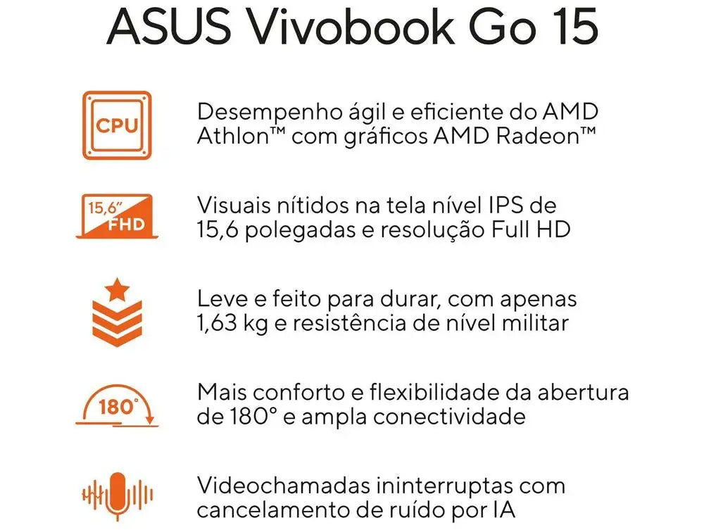 ASUS Vivobook Go 15  AMD Athlon 4GB RAM 128GB SSD 15.6" Full HD Windows 11