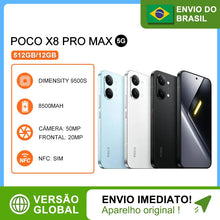 Carregar imagem no visualizador da galeria, Xiaomi Poco X8 Pro Max 5G, 512/12GB, Processador MediaTek Dimensity 9500s,Versão Global , ﻿Bateria 8500 mAh
